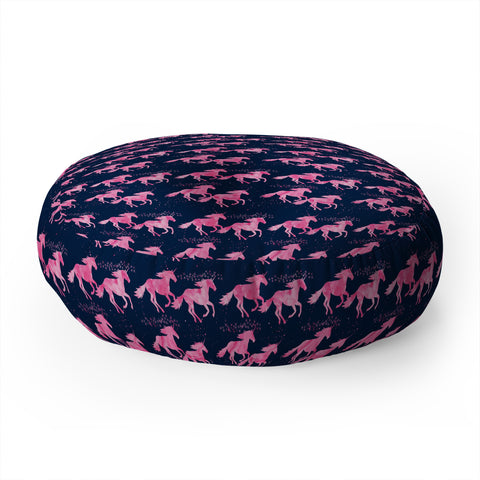 Little Arrow Design Co watercolor unicorns Floor Pillow Round