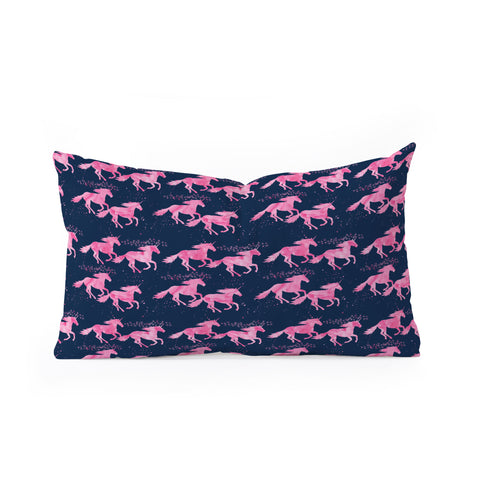 Little Arrow Design Co watercolor unicorns Oblong Throw Pillow