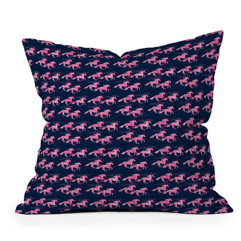 Little Arrow Design Co watercolor unicorns Throw Pillow