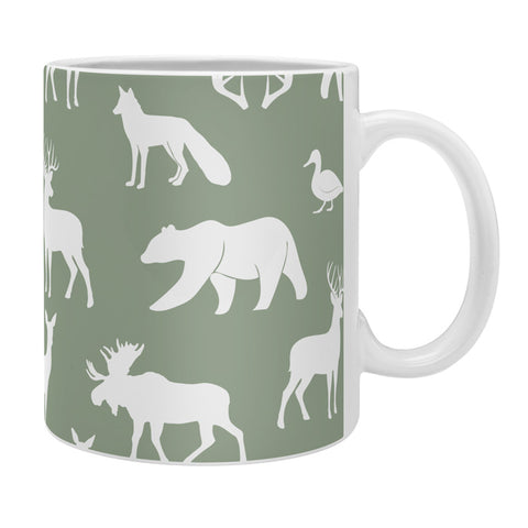 Little Arrow Design Co woodland on sage Coffee Mug