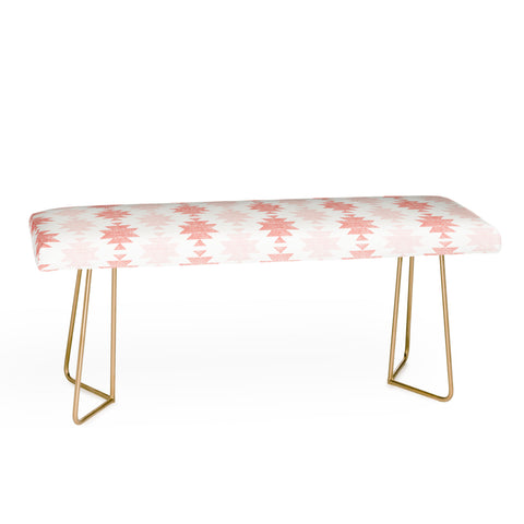 Little Arrow Design Co Woven Aztec in Coral Bench