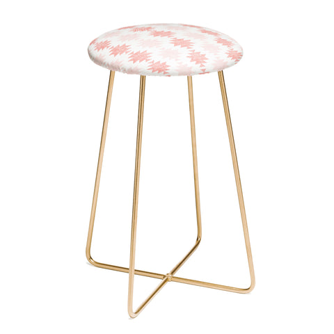 Little Arrow Design Co Woven Aztec in Coral Counter Stool