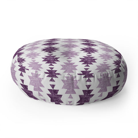 Little Arrow Design Co Woven Aztec in Eggplant Floor Pillow Round