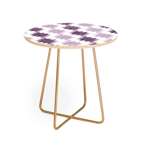 Little Arrow Design Co Woven Aztec in Eggplant Round Side Table