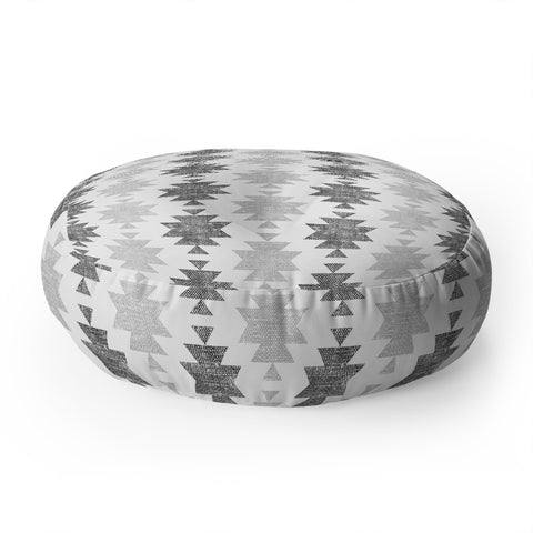 Little Arrow Design Co Woven Aztec in Grey Floor Pillow Round