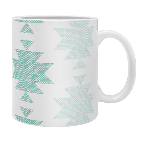 Little Arrow Design Co Woven Aztec in Teal Coffee Mug