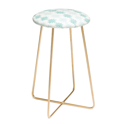 Little Arrow Design Co Woven Aztec in Teal Counter Stool