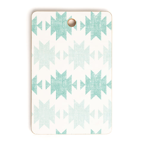 Little Arrow Design Co Woven Aztec in Teal Cutting Board Rectangle