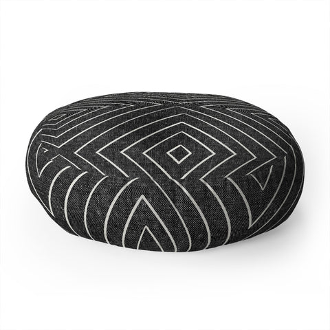 Little Arrow Design Co woven diamonds charcoal Floor Pillow Round