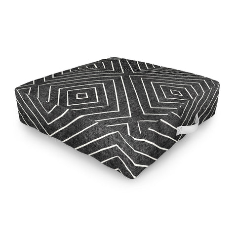 Little Arrow Design Co woven diamonds charcoal Outdoor Floor Cushion