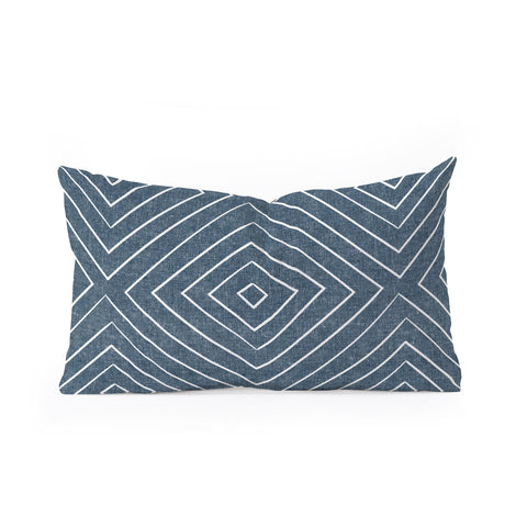 Little Arrow Design Co woven diamonds dark blue Oblong Throw Pillow