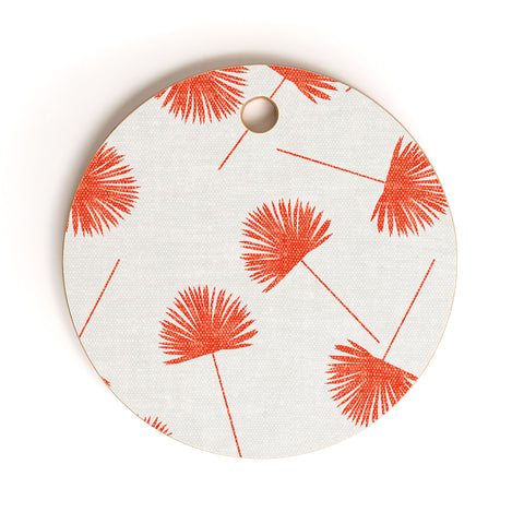 Little Arrow Design Co Woven Fan Palm in Orange Cutting Board Round