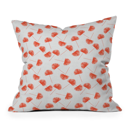 Little Arrow Design Co Woven Fan Palm in Orange Throw Pillow