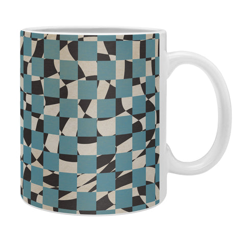 Little Dean Abstract checked blue and black Coffee Mug