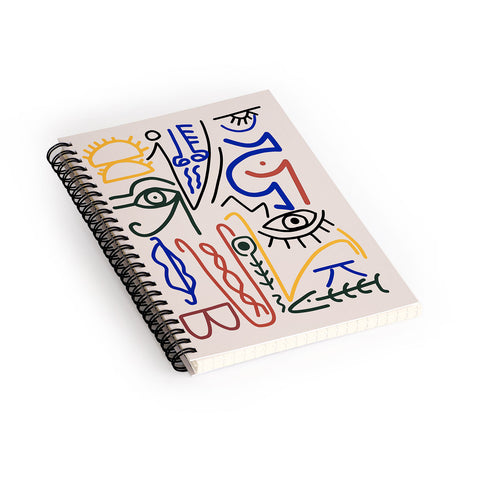 Little Dean Abstract line art symbol Spiral Notebook