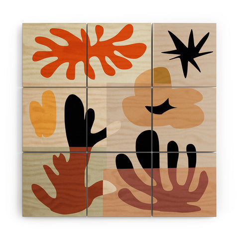 Little Dean Abstract shape collage Wood Wall Mural