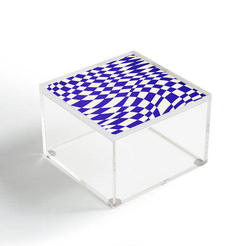 Little Dean Blue twist checkered pattern Acrylic Box