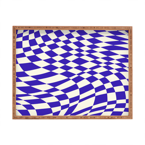 Little Dean Blue twist checkered pattern Rectangular Tray