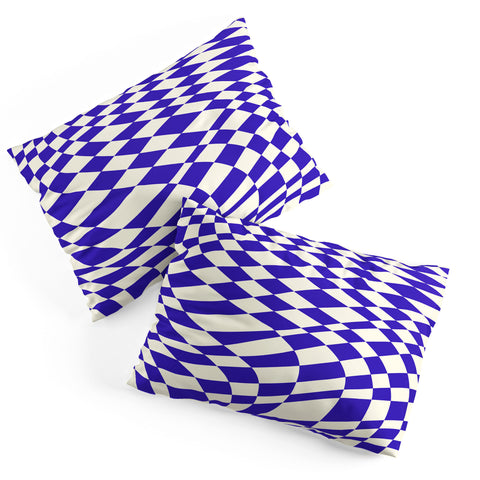 Little Dean Blue twist checkered pattern Pillow Shams