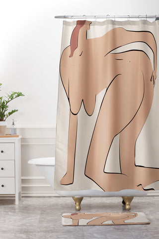 Little Dean Booty nude Shower Curtain And Mat