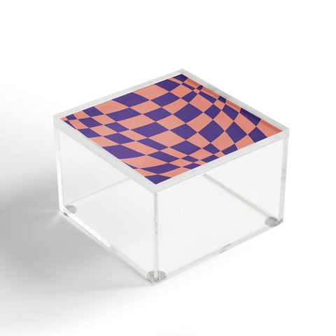 Little Dean Checkered pink and purple Acrylic Box