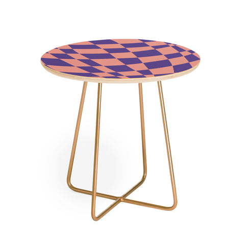 Little Dean Checkered pink and purple Round Side Table