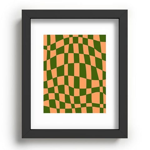 Little Dean Checkered yellow and green Recessed Framing Rectangle