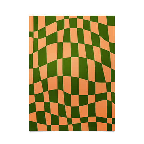 Little Dean Checkered yellow and green Poster