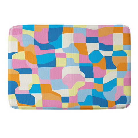 Little Dean Colorful checkered mosaic Memory Foam Bath Mat