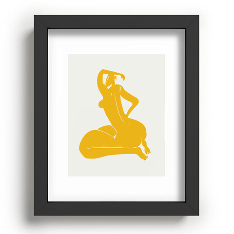 Little Dean Curvy nude in yellow Recessed Framing Rectangle