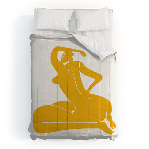 Little Dean Curvy nude in yellow Comforter