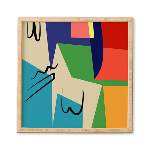 Little Dean Multicolor abstract geometric Framed Wall Art