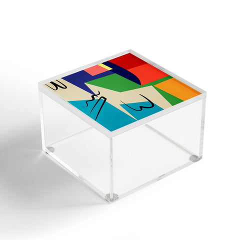 Little Dean Multicolor abstract geometric Acrylic Box