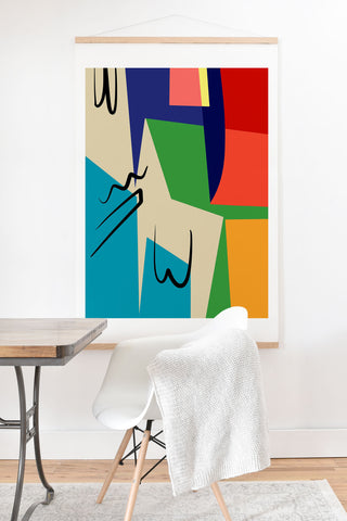 Little Dean Multicolor abstract geometric Art Print And Hanger