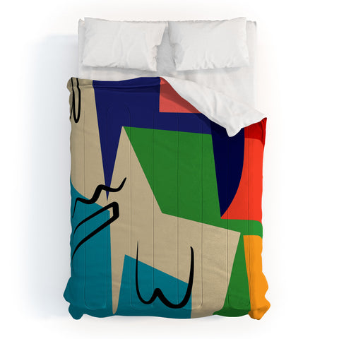 Little Dean Multicolor abstract geometric Comforter