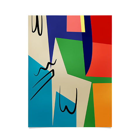Little Dean Multicolor abstract geometric Poster
