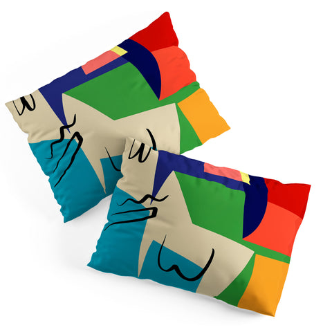 Little Dean Multicolor abstract geometric Pillow Shams