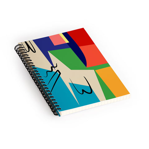 Little Dean Multicolor abstract geometric Spiral Notebook