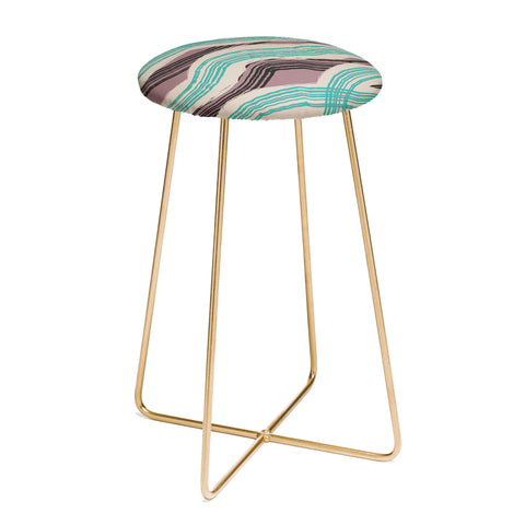 Little Dean Muted pink and green stripe Counter Stool