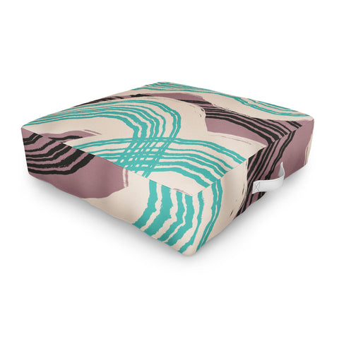 Little Dean Muted pink and green stripe Outdoor Floor Cushion