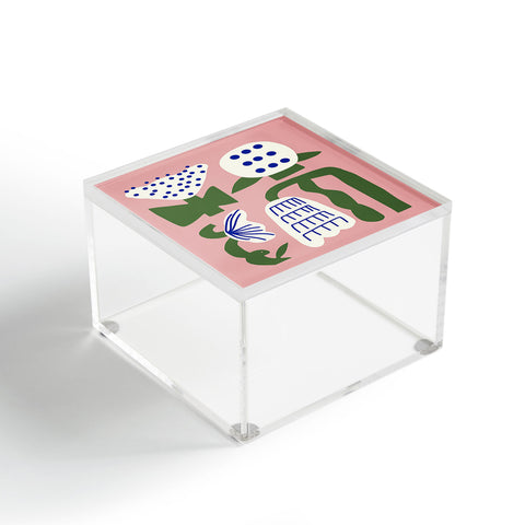 Little Dean Pink lotus arrangement Acrylic Box