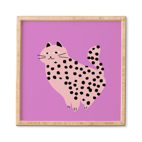 Little Dean Pink power cat Framed Wall Art