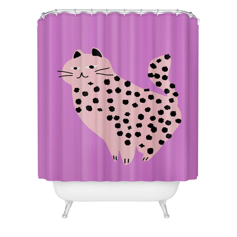 Little Dean Pink power cat Shower Curtain
