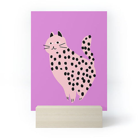 Little Dean Pink power cat Mini Art Print