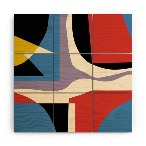 Little Dean Primary abstract Wood Wall Mural