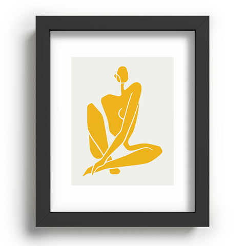 Little Dean Sitting nude in yellow Recessed Framing Rectangle