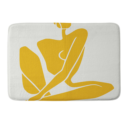 Little Dean Sitting nude in yellow Memory Foam Bath Mat