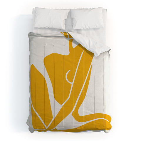 Little Dean Sitting nude in yellow Comforter