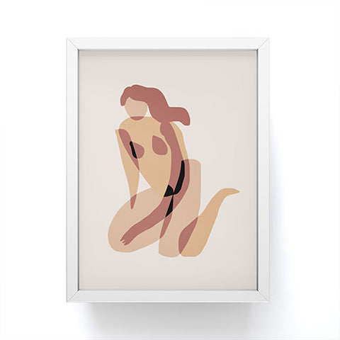 Little Dean Terracotta nude Framed Mini Art Print