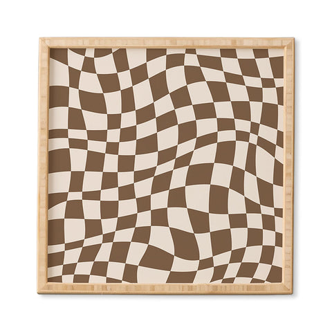 Little Dean Wavy brown checker Framed Wall Art